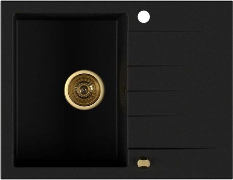 Zlew Kernau KGS V 4565A 1B1D Deep Black + Gold Metallic